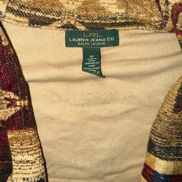Ralph Lauren Lauren Jeans Co Western/AztecPatterned Cardigan Sweater Womens Med - Picture 3 of 5